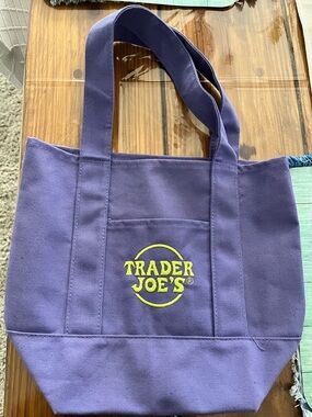 Trader Joe's Purple Canvas Tote Bag